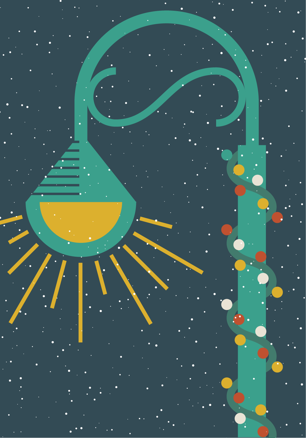 Holiday decorations on lamp post